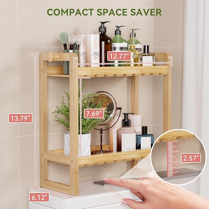 AmazerBath Bamboo Over The Toilet Storage Shelf