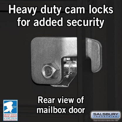 Salsbury Industries 3316BLK-U 16 A Size Doors, Type III Cluster Box Unit, Black, for use with The USPS Lock