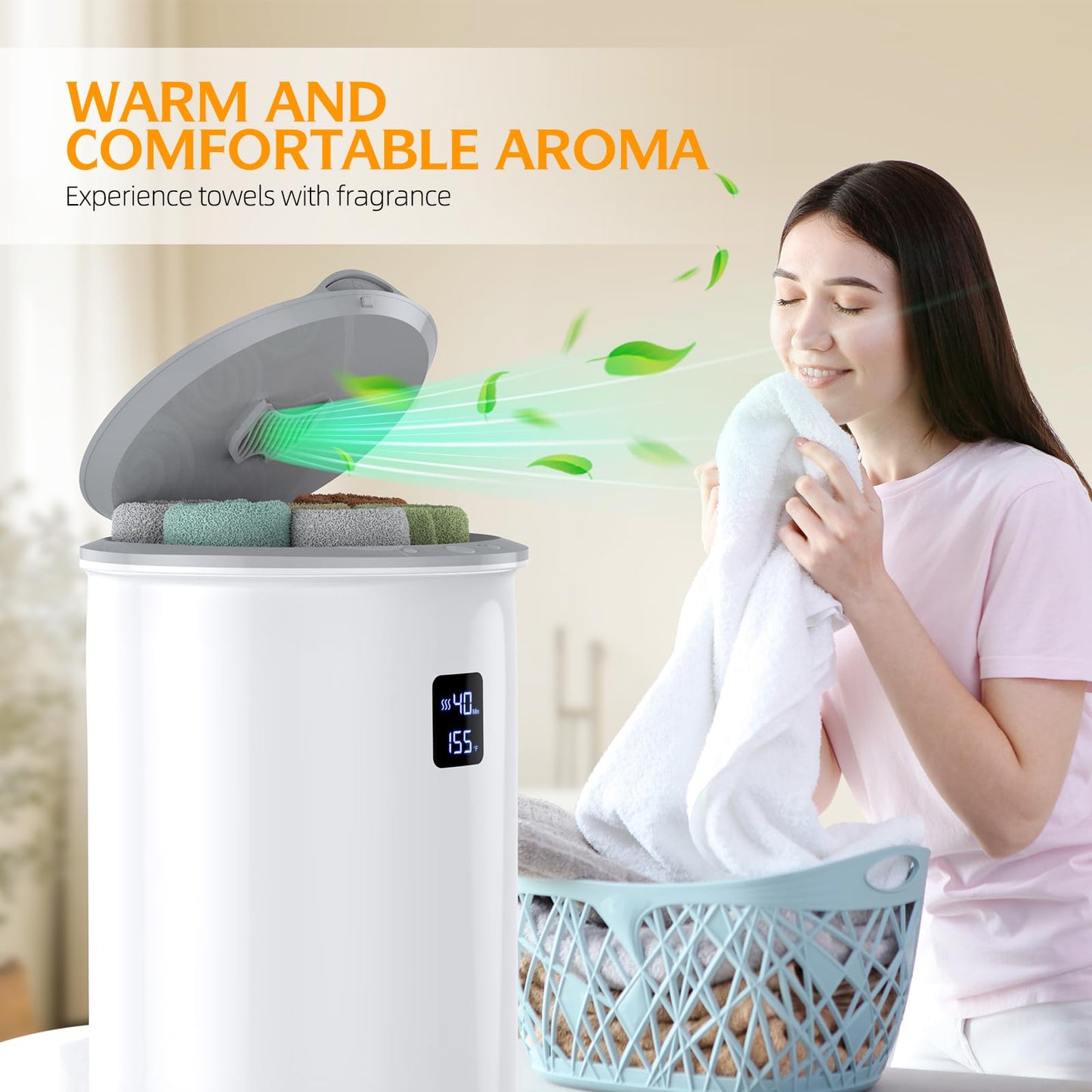 Luxury Hot Towel Warmer, Smart Timed Large Towel Warmers for Bathroom, Led Temperature Display, Insulation Effect Up to 150 Minutes, Delay Time Up to 24 Hours, Best of The Best（White）