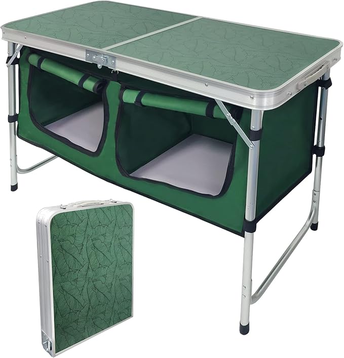 CampLand Outdoor Folding Table Aluminum Lightweight Height Adjustable