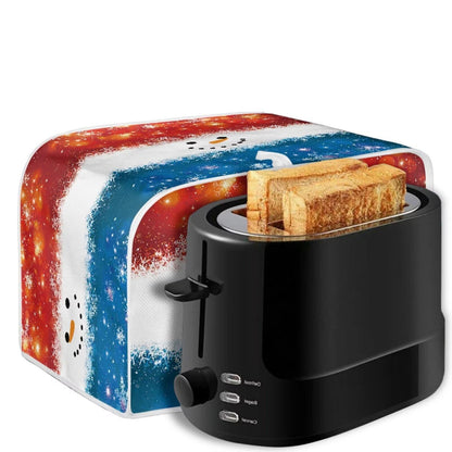 ASQVTIFE Christmas Snowman Toaster Dust Cover 4 Slice Christmas Decorations for Kitchen Cute Snowman Slice Toaster Cover Fits for Most Standard 4 Slice Toasters Gift for Mom Wife Friends