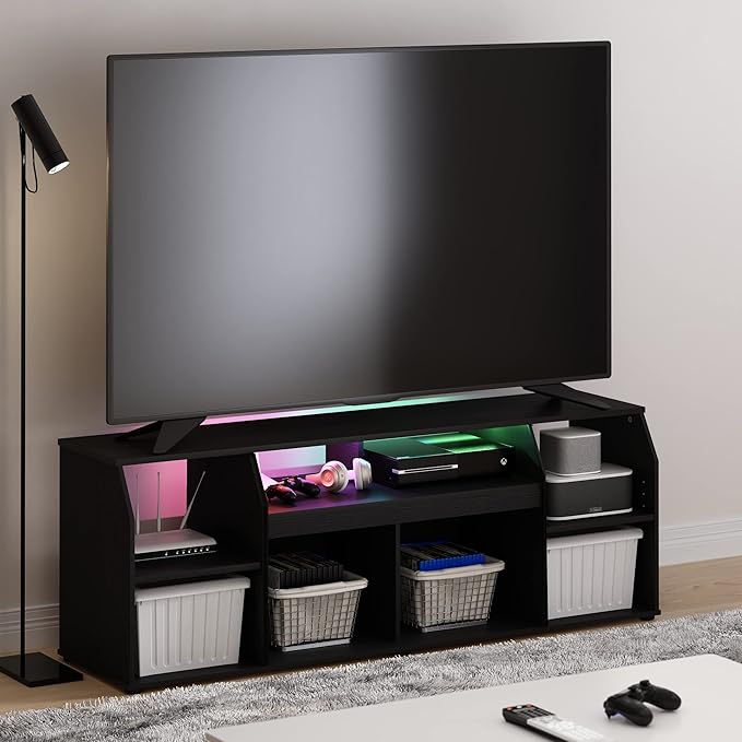 Furinno Jaya TV stand for up to 65 Inch TV, Gaming Enterteinment Center