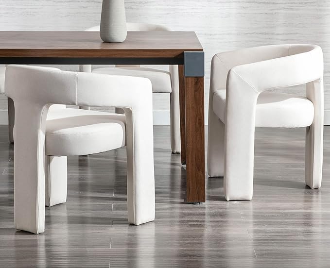 VESCASA Linen Barrel Dining Chair