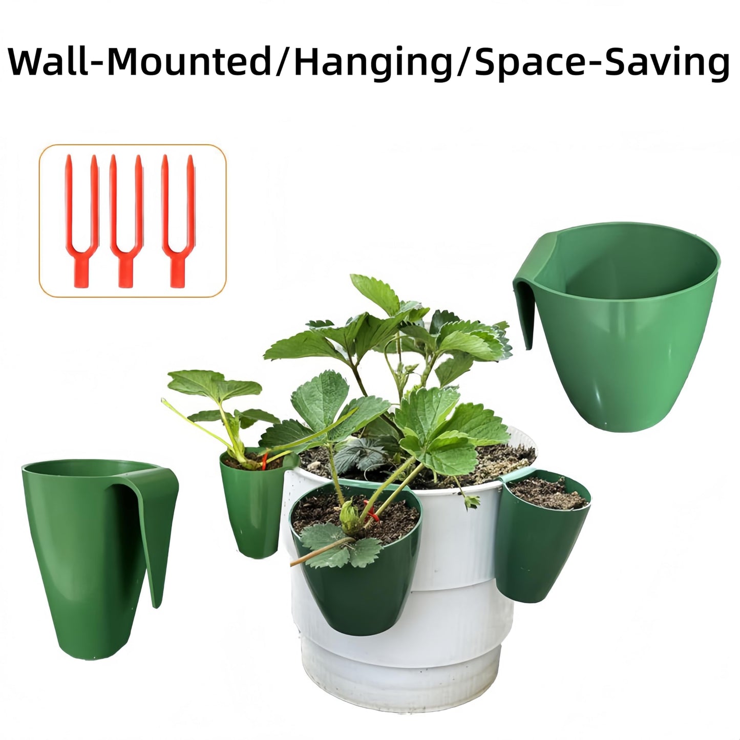 Strawberry Propagation Cups with 20/50 Runner Forks Breathable Nursery Pots for Root Rot, Food Grade Greenhouse Seedling Cups for Garden Greenhouse Balcony (S(20pcs Set))