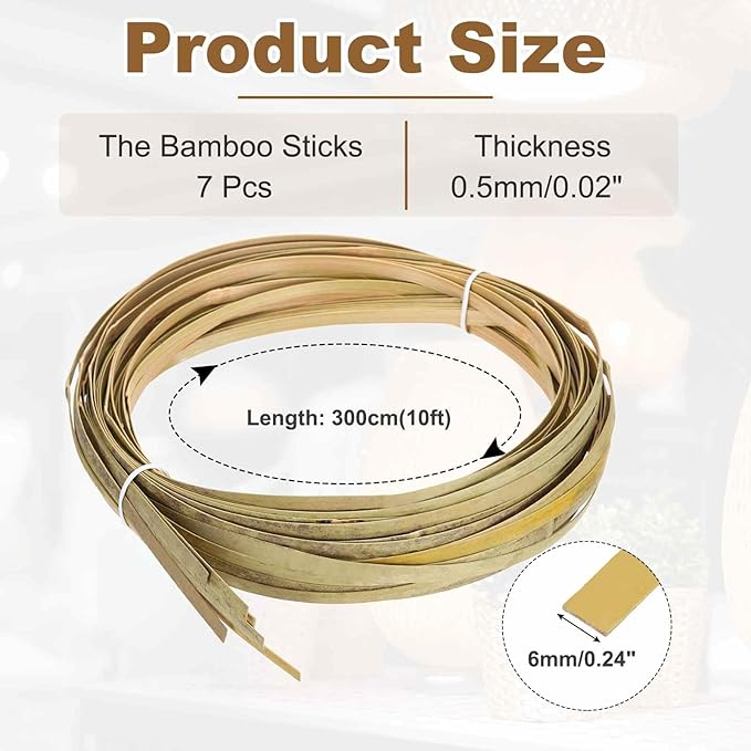 MECCANIXITY 7 Rolls Bamboo Strips