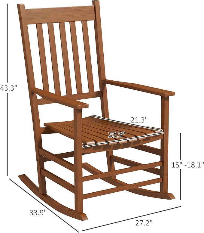 Outsunny Outdoor Rocking Chair Set of 2, Patio Rocking Chair