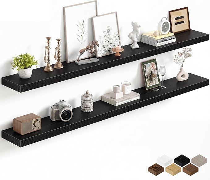 Fun Memories 67Inch Long Floating Shelves, 8 Inch Deep Shelves
