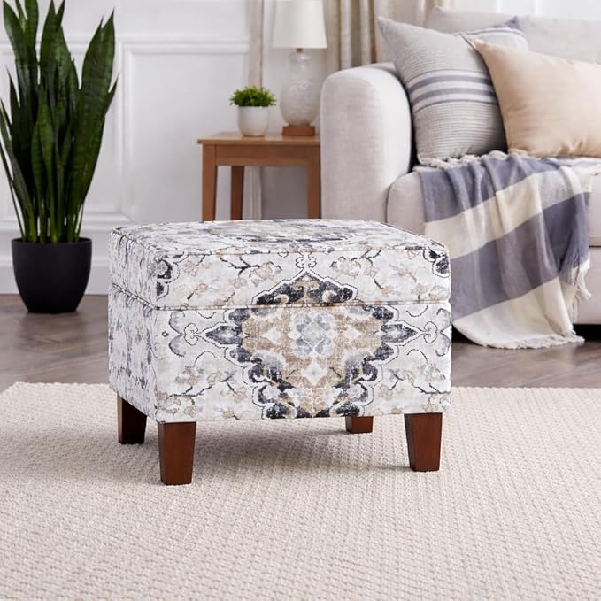 Homepop Home Decor |K7646-A862 | Upholstered Modern Rectangular Storage Ottoman