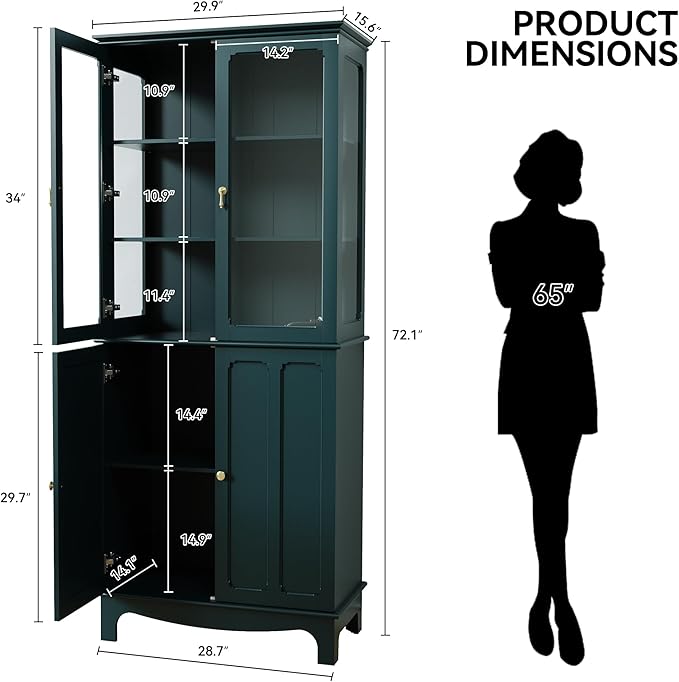 ARTPOWER 72" Freestanding Kitchen Pantry Storage Sideboard, Classical Tall