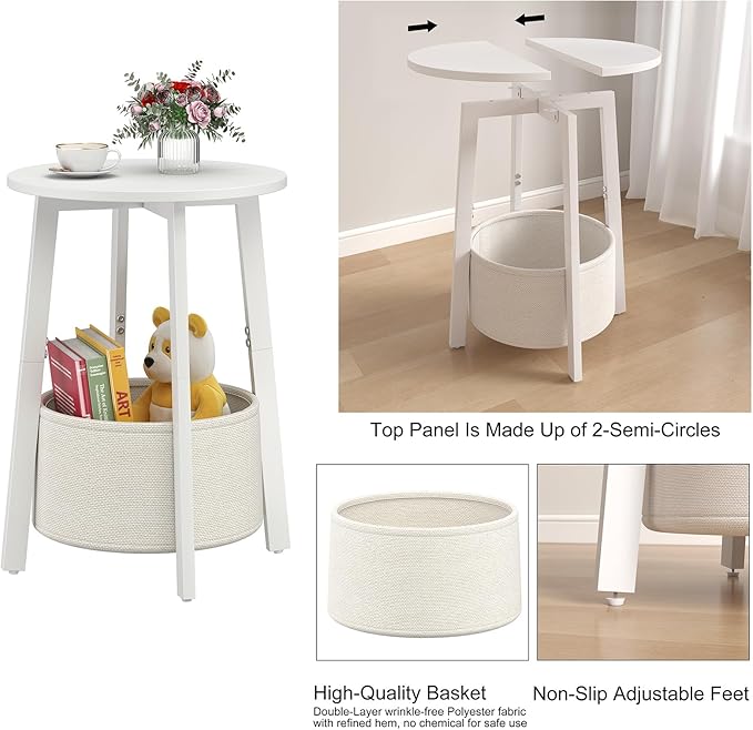 sthmec Small Round Side End Table Set of 2