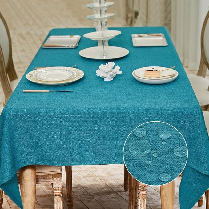 BALCONY & FALCON Rectangle Tablecloth Washable Wrinkle Resistant and Water