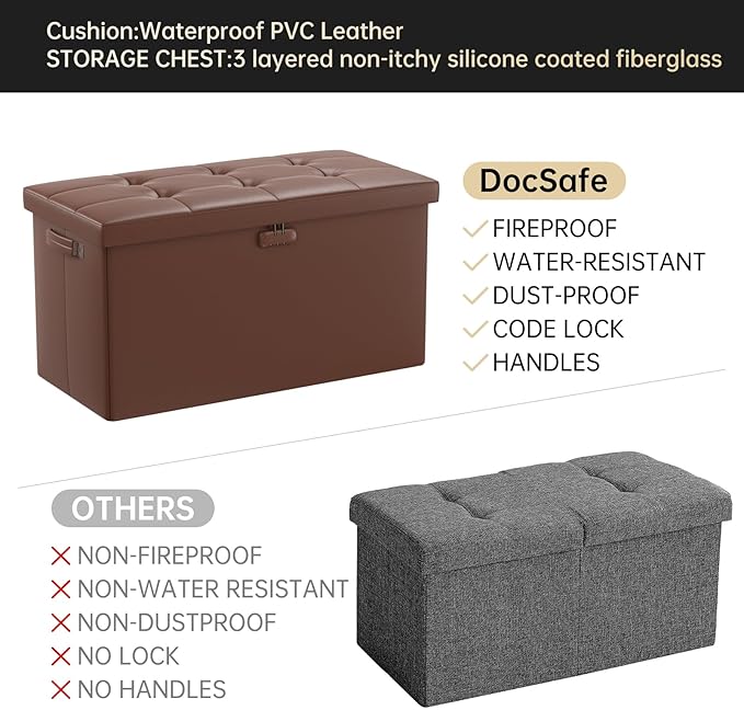 DocSafe Storage Ottoman Bench