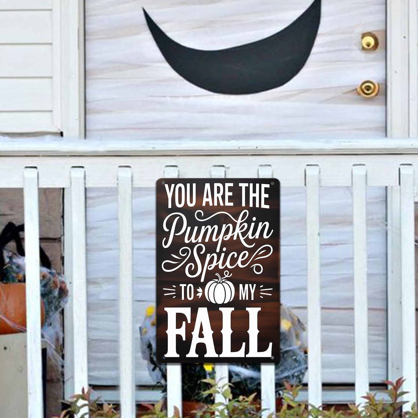 You Are the Pumpkin Spices to My Fall Metal Sign Autumn Wall Art for Home Kitchen Dining Room Fireplace Hallway Porch Thanksgiving Day Decor 8x12 Inch