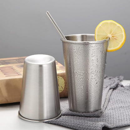 8 Pack 24oz Stainless Steel Pint Cup,Healthy Unbreakable and Stackable,Metal Drinking Glasses