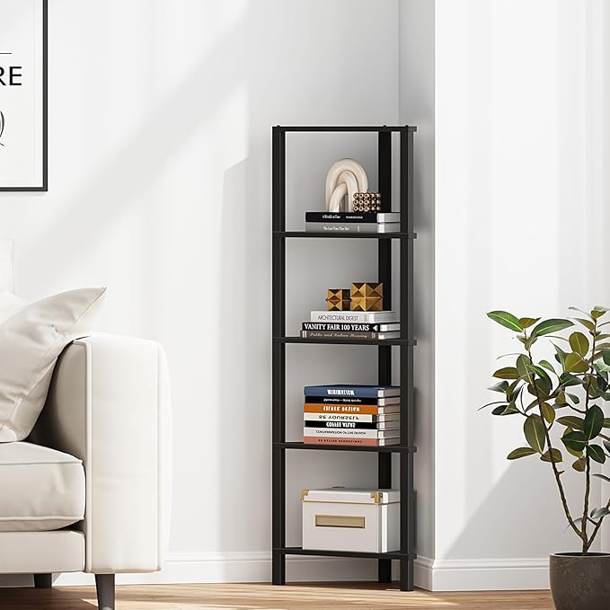 TUTOTAK Corner Shelf, 5-Tier Corner Bookshelf