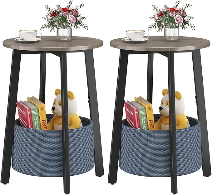 sthmec Small Round Side End Table Set of 2