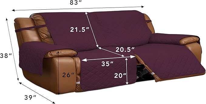 Easy-Going Oversized Loveseat Recliner Cover, Reversible Couch Cover