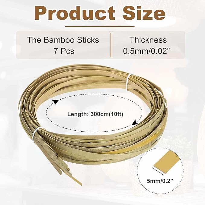 MECCANIXITY 7 Rolls Bamboo Strips
