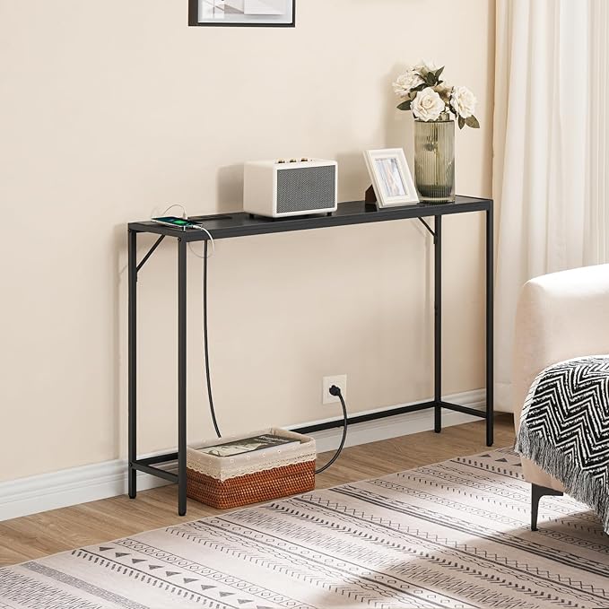 MAHANCRIS Console Table, Narrow Sofa Table, 43.3” Entrance Table