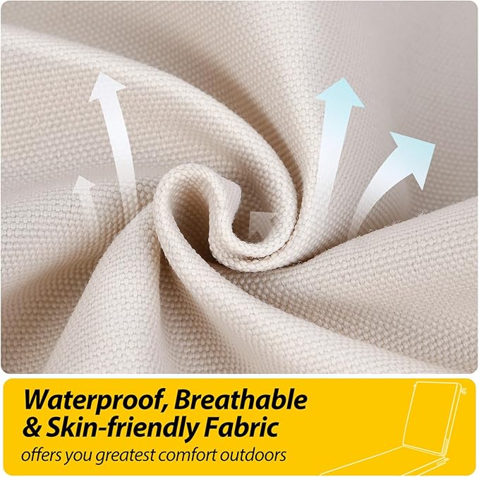 AAAAAcessories Outdoor Chaise Lounge Cushions, Fade-Resistant, Waterproof Patio