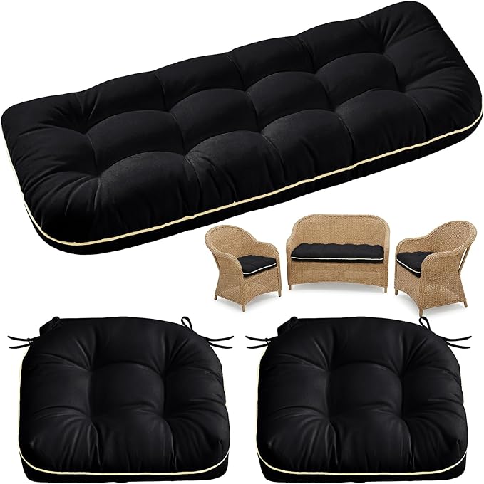 1 MIDDLE ONE Wicker Chair Cushions 3 Pieces Set