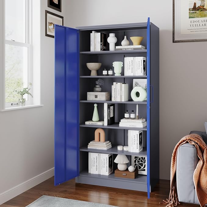 Metal Garage Storage Cabinet, Lockable Metal Cabinet
