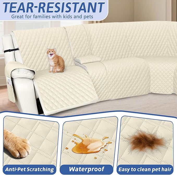 Arfntevss Recliner Sectional Couch Covers 1OO% Waterproof L Shape Sofa Cover