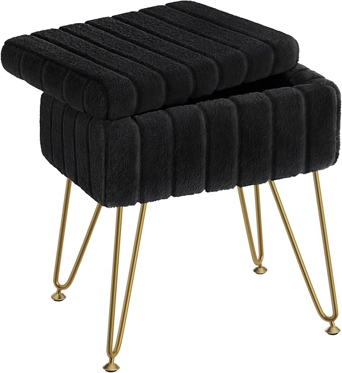 Greenstell Vanity Stool Chair Faux Fur