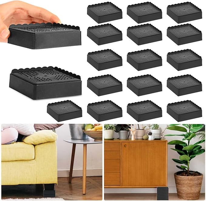 Bed Risers 1 inch, 2 inch, 3 inch, 4 inch Heavy Duty, Adjustable Furniture Riser