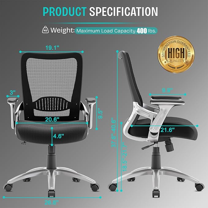 SUNNOW Office Chair, Ergonomic Computer Desk Chair, Sturdy Executive Task Chair