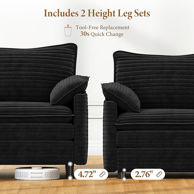 Vesgantti 108" Modular Cloud Couch, Deep Seat Sectional Sofa