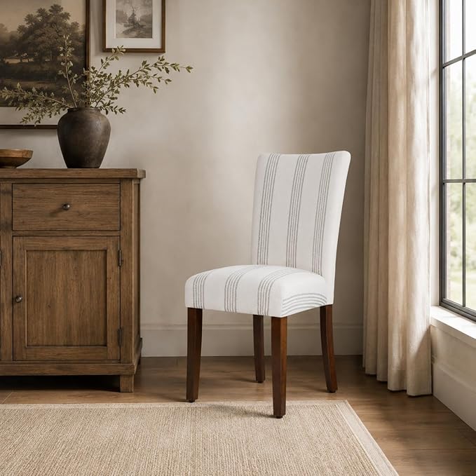 HomePop Classic Parsons Dining Chair- Brown Stripe