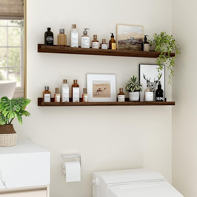Floating Shelves for Wall, 36 inch Wood Floating Shelves Set of 2, Picture