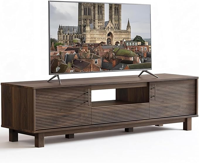 Marsail Mid Century Modern TV Stand up to 65 Inches, Fluted Entertainment Center