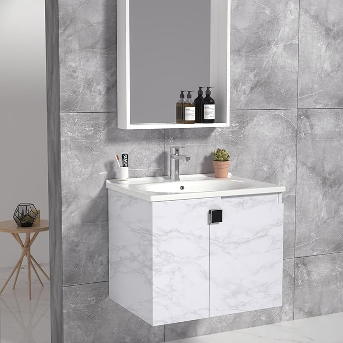 practicalWs White/Grey Marble Contact Paper 17.7" x 196.8", Marble Wallpaper