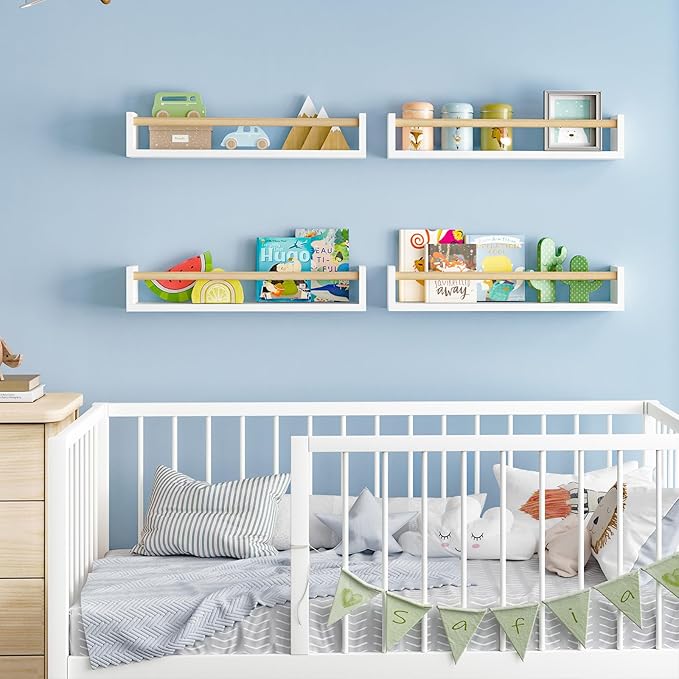 Fixwal Nursery Book Shelves, 23.6 Inch Floating Bookshelves