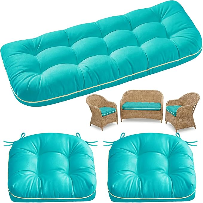 1 MIDDLE ONE Wicker Chair Cushions 3 Pieces Set
