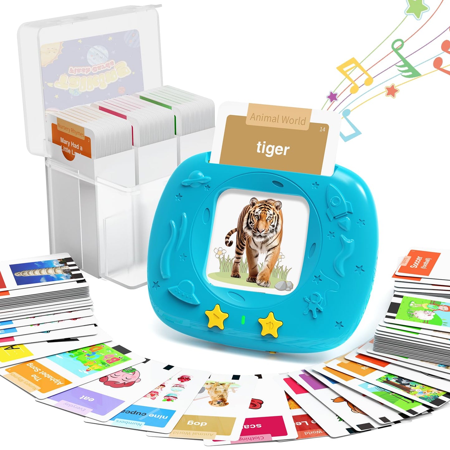 HOMESTEC Toddler Talking Flash Cards with 216 Double Sided Cards for Speech Therapy Learning for Ages 3 to 6 Featuring 24 Themes Short Sentences Real Sounds and Stories Birthday Gifts for Kids