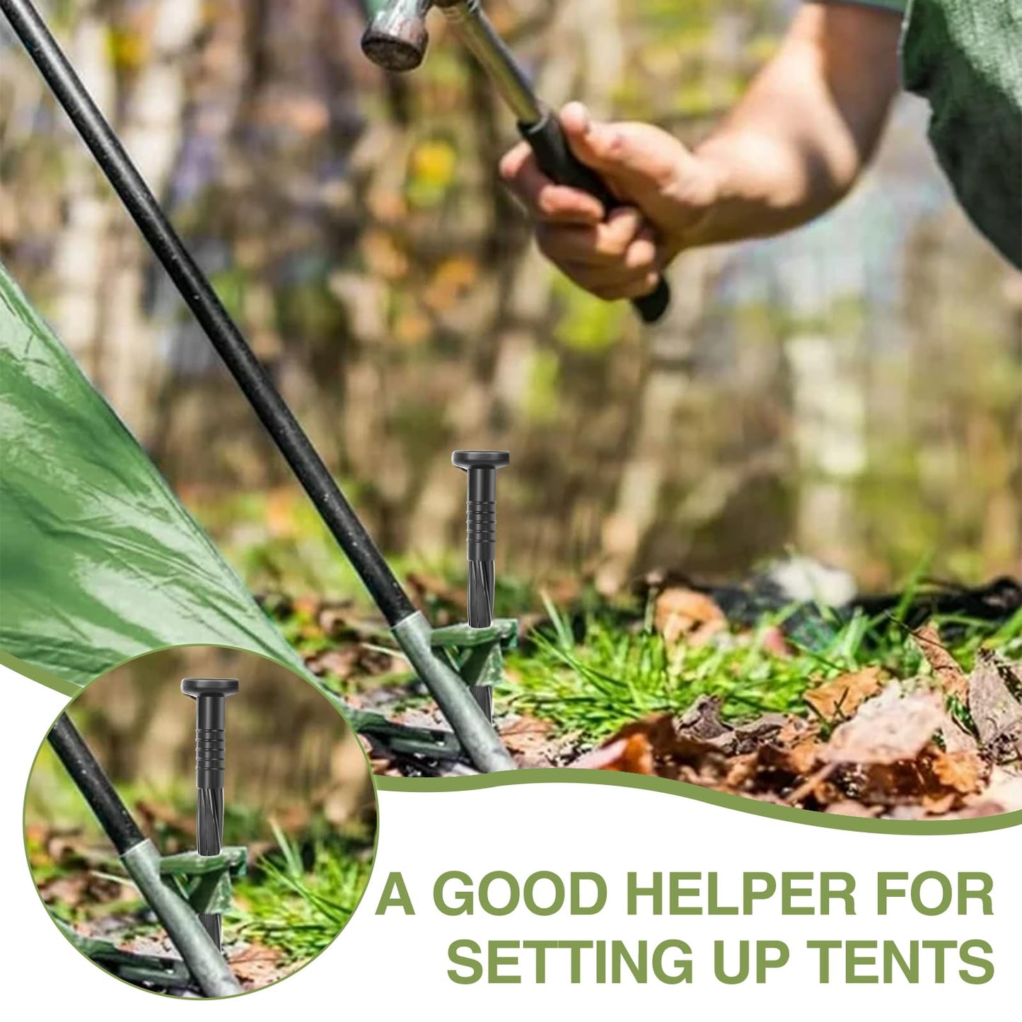 100Pack Plastic Landscape Edging Spikes, 8 Inch Spiral Landscape Anchoring Spikes，Landscape Spikes for Garden Lawn Yard, Paver Edging, Weed Barrier, Artificial Turf & More