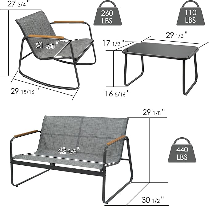 Kozyard 4-Piece Outdoor Patio Furniture Set