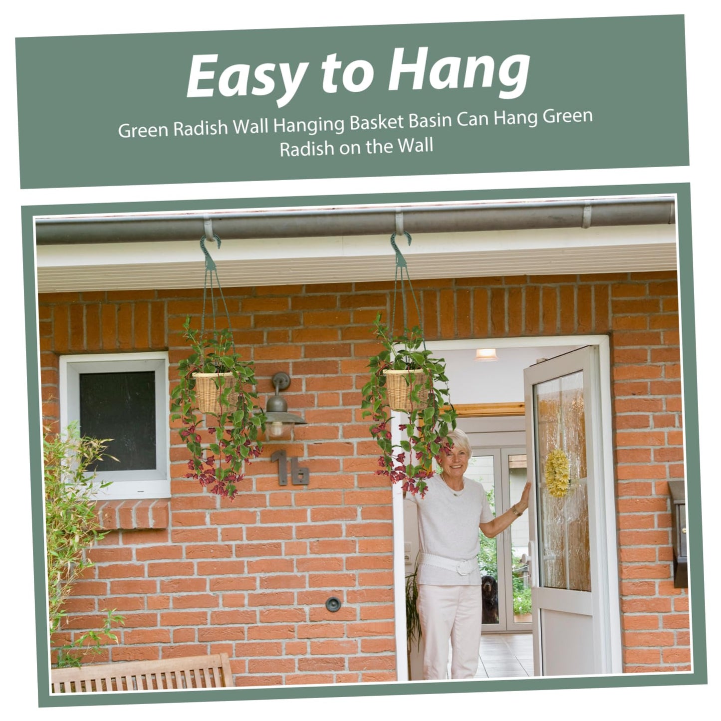 Mikikit 5pcs Hanging Flower Pot Hooks Lightweight Planter Hanger for Garden Home Use for Shelves Balconies and Terraces Versatile Plant Holder for Indoor and Outdoor Decor