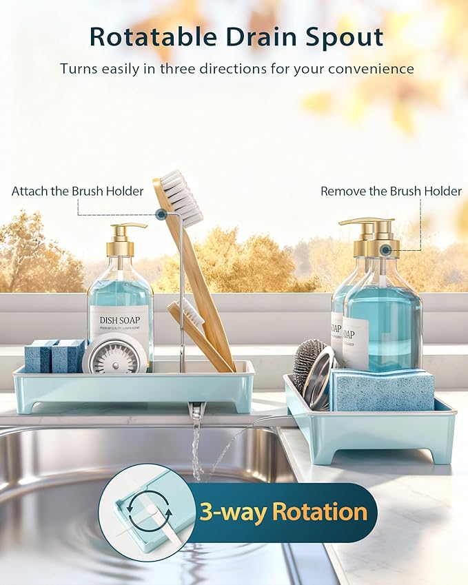 Minimalist Sink Caddy, Rustproof Sponge Holder