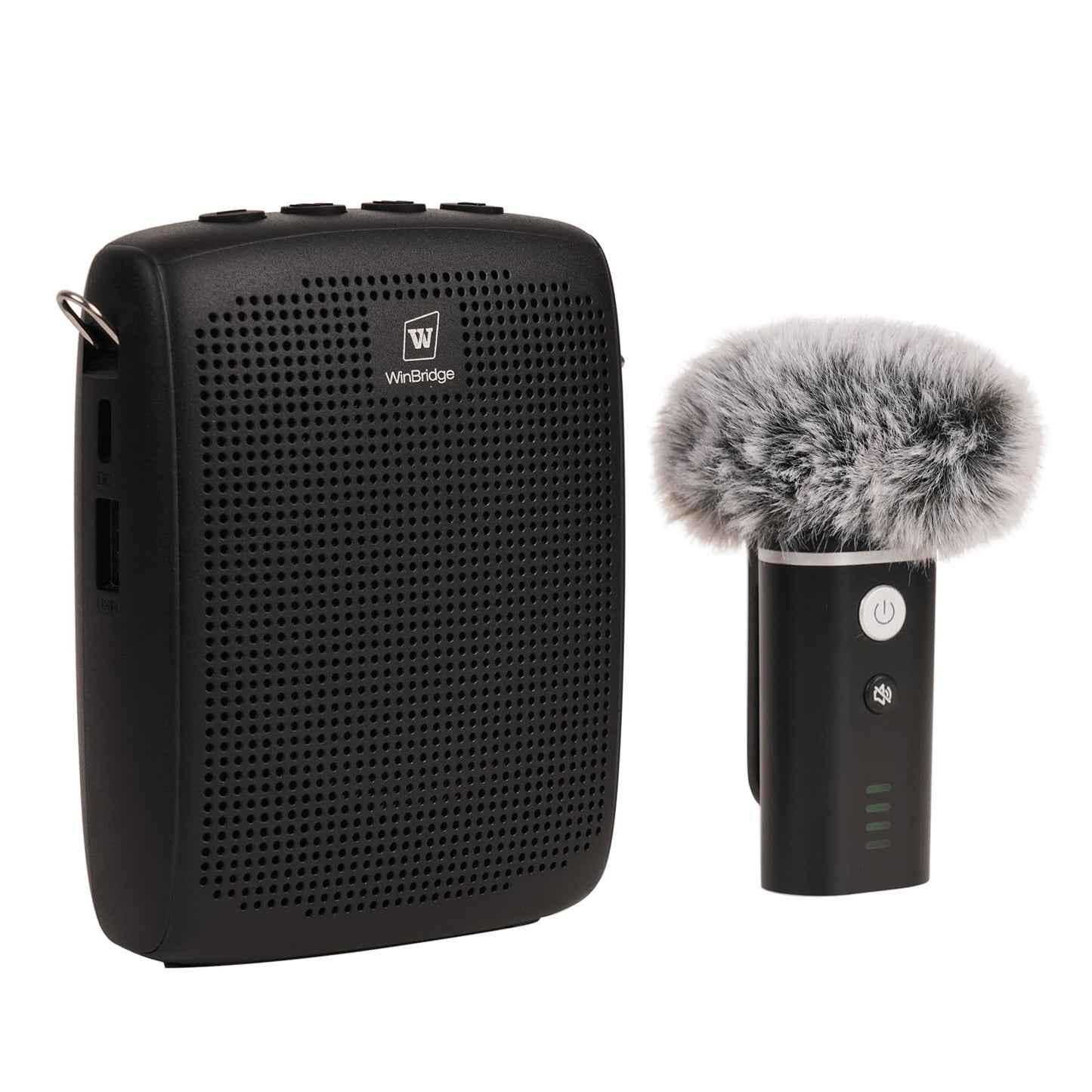 WinBridge Wireless Voice Amplifier with Bluetooth Lapel Microphone for Teaching, Classroom Lecturing, ABS 49ft, 12-15H Portable Personal Mini Amp Lavalier Mic Speaker for Teachers - WB006