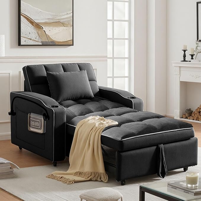 Convertible Sleeper Chair Bed, Pull Out Chair Sleeper