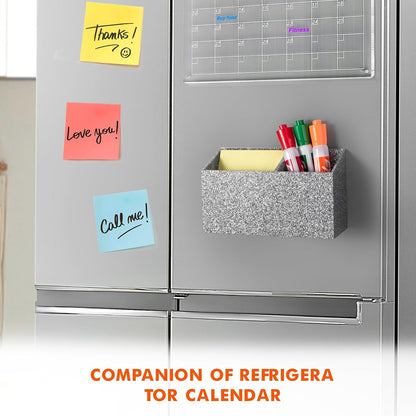 BEYGORM Magnetic Dry Erase Marker Holder for Whiteboard,Non-slip Acrylic Magnet Pen Holder for Fridge Refrigerator,Locker Organizer for Work,Locker Accessories,Pencil Cup for Desk(Silver)