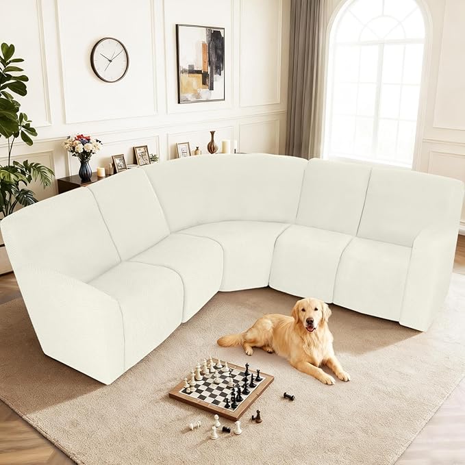 ALIECOM 100% Waterproof Recliner Sectional Couch Covers L Shape Stretch Corner