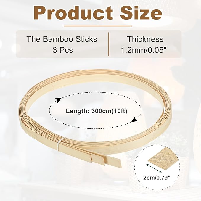 MECCANIXITY 3 Rolls Bamboo Strips