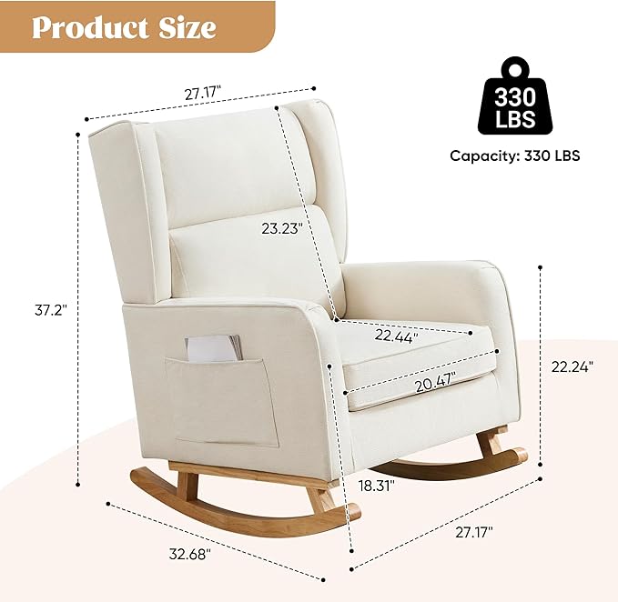 HCHAIRH Nursery Rocking Chairs, Rocking Chair Nursery