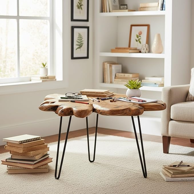 WELLAND Rustic Cedar Live Edge Coffee Table
