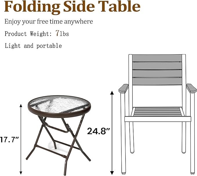 2 Pieces Outdoor Side Table